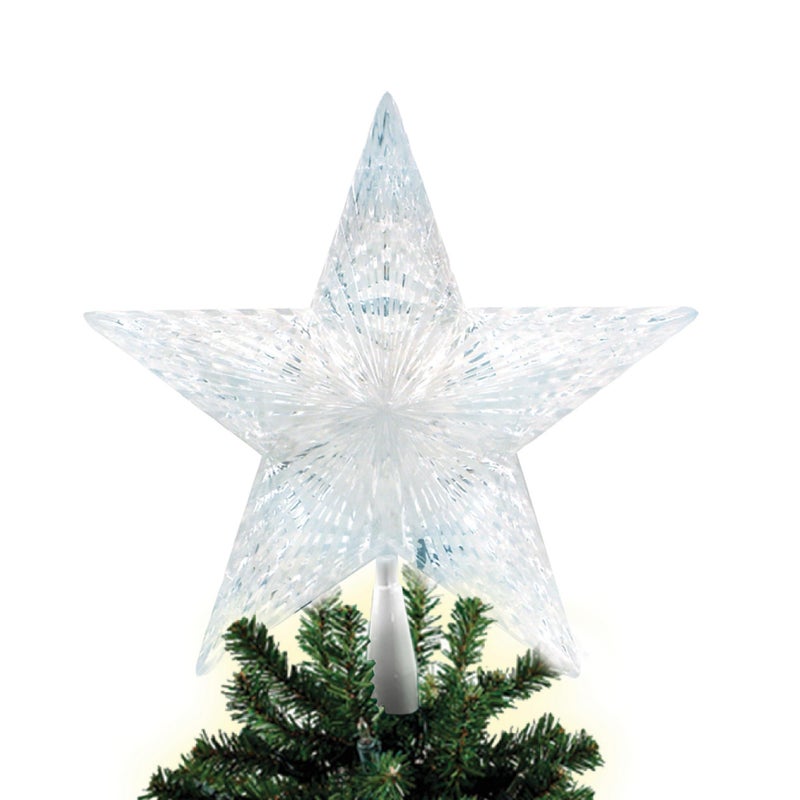Brite Star Battery Operated 10 Lt Pentagram Star LED Tree Topper, Pure White - Image 2